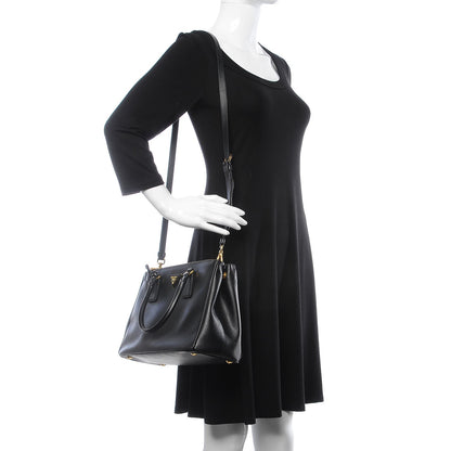 Prada Saffiano Small Galleria Double Zip Tote Black 3 of 8