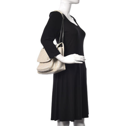 Saint Laurent Crinkled Calfskin Matelasse Monogram Medium Niki Chain Satchel Ivory 2 of 10