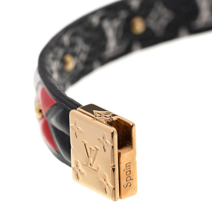 Louis Vuitton Monogram LV Crafty Reversible Bracelet 17 Black Cream Red 4 of 6
