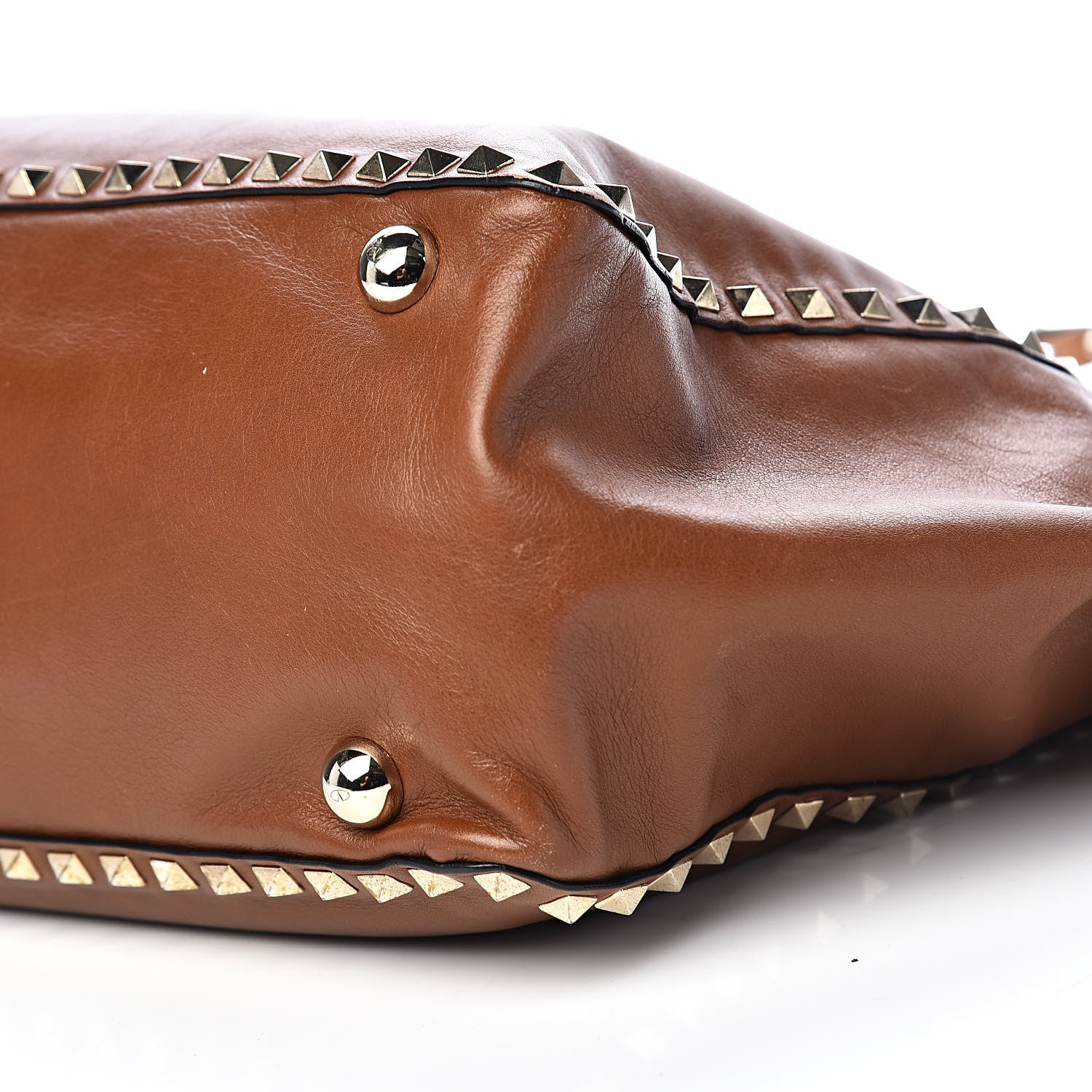 Valentino Garavani Vitello Medium Rockstud Tote Camel 14 of 16