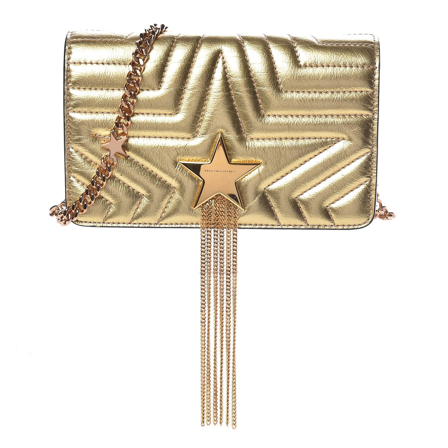 Stella McCartney Metallic Alter Nappa Star Small Flap Shoulder Bag Gold 1 of 10