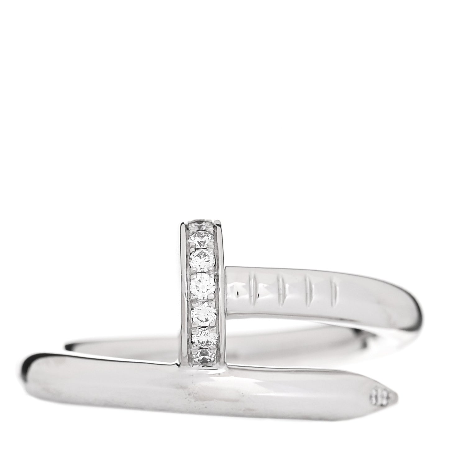 18K White Gold Diamond Juste Un Clou Ring 51 5.75