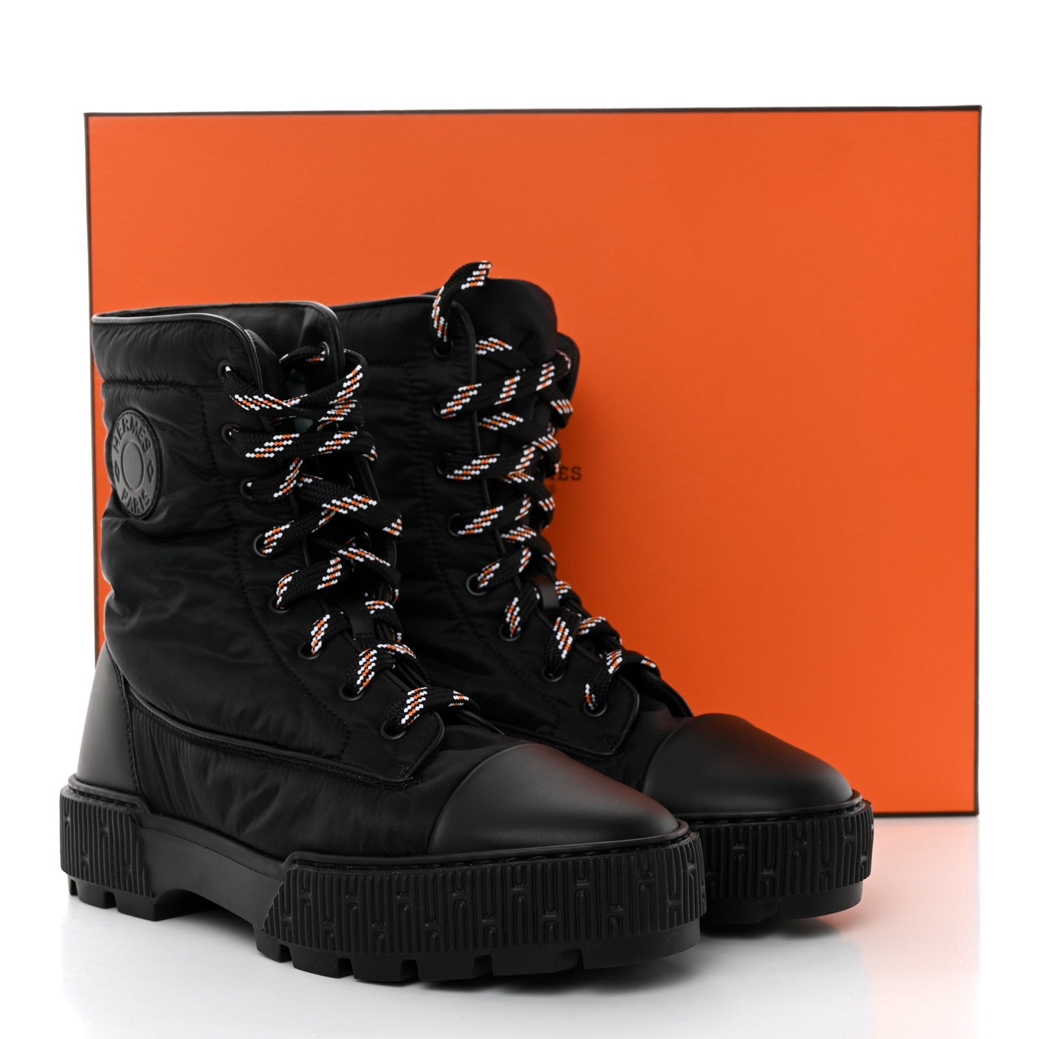 Hermes Calfskin Parachute Fresh Ankle Boots 37 Black 10 of 10