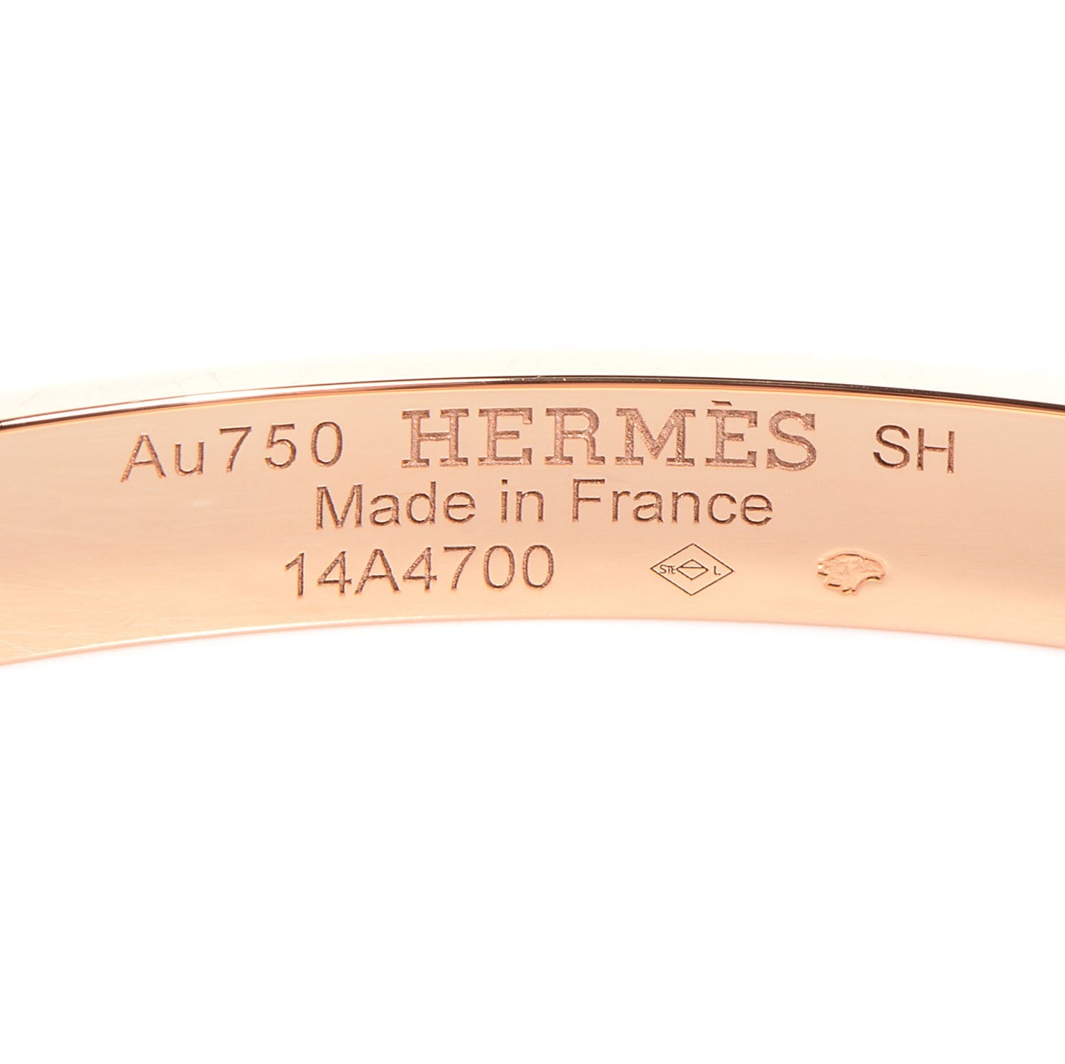 Hermes 18K Rose Gold Diamond PM H D'Ancre Bracelet SH 6 of 6