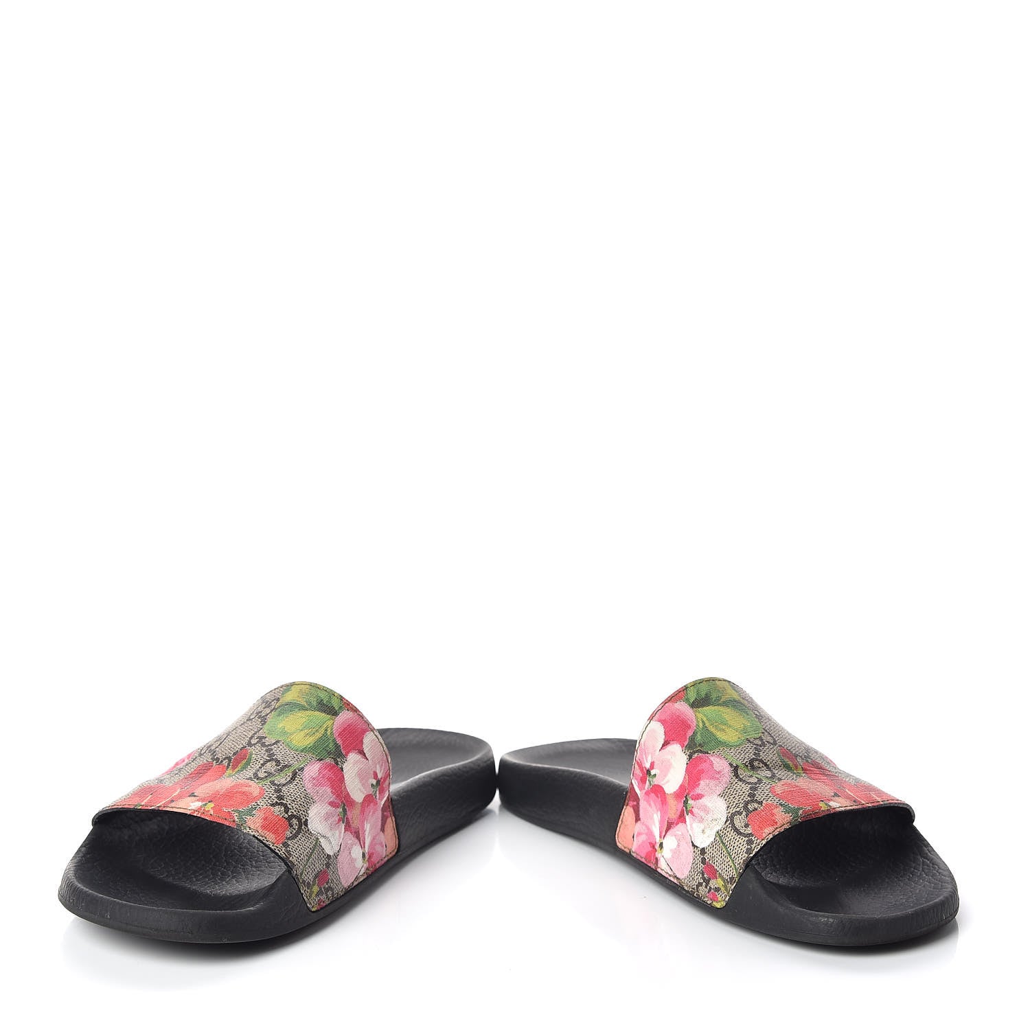Gucci GG Supreme Monogram Blooms Slide Sandals 37 Beige Multicolor 5 of 9