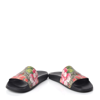 Gucci GG Supreme Monogram Blooms Slide Sandals 37 Beige Multicolor 5 of 9