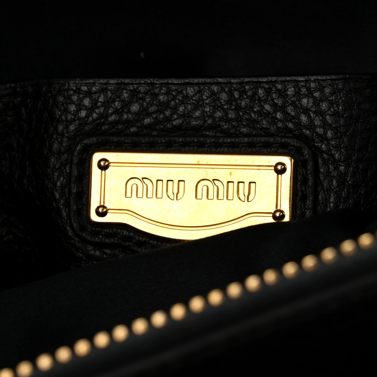 Miu Miu Vitello Daino Caribu Tote Black 7 of 14