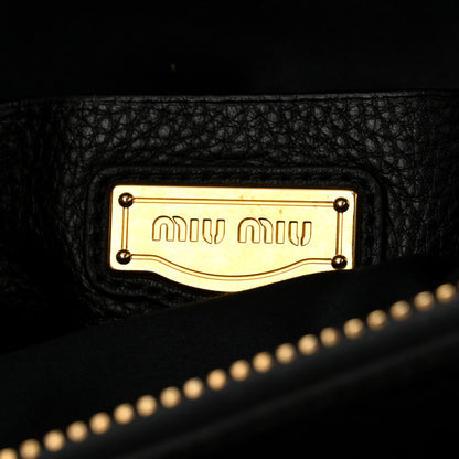Miu Miu Vitello Daino Caribu Tote Black 7 of 14