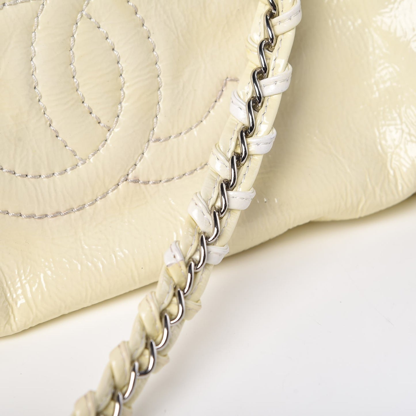 Patent Luxe Ligne Medium Bowler Ivory