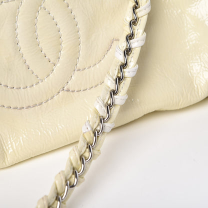 Chanel Patent Luxe Ligne Medium Bowler Ivory 9 of 17