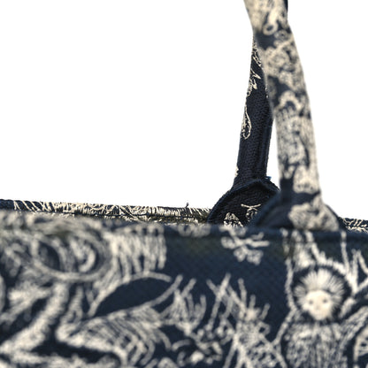Christian Dior Canvas Embroidered Medium Toile De Jouy Reverse Book Tote Blue 12 of 13