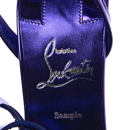 Christian Louboutin Suede Strass Double L 100 T-Strap Sandals 37 Elektra 7 of 7