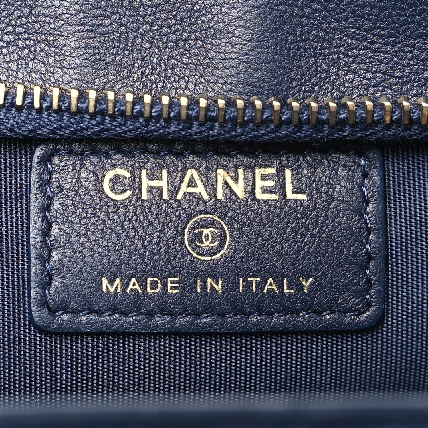 Chanel Lambskin Quilted Square Front Pocket Clutch With Chain Navy Blue 6 of 14