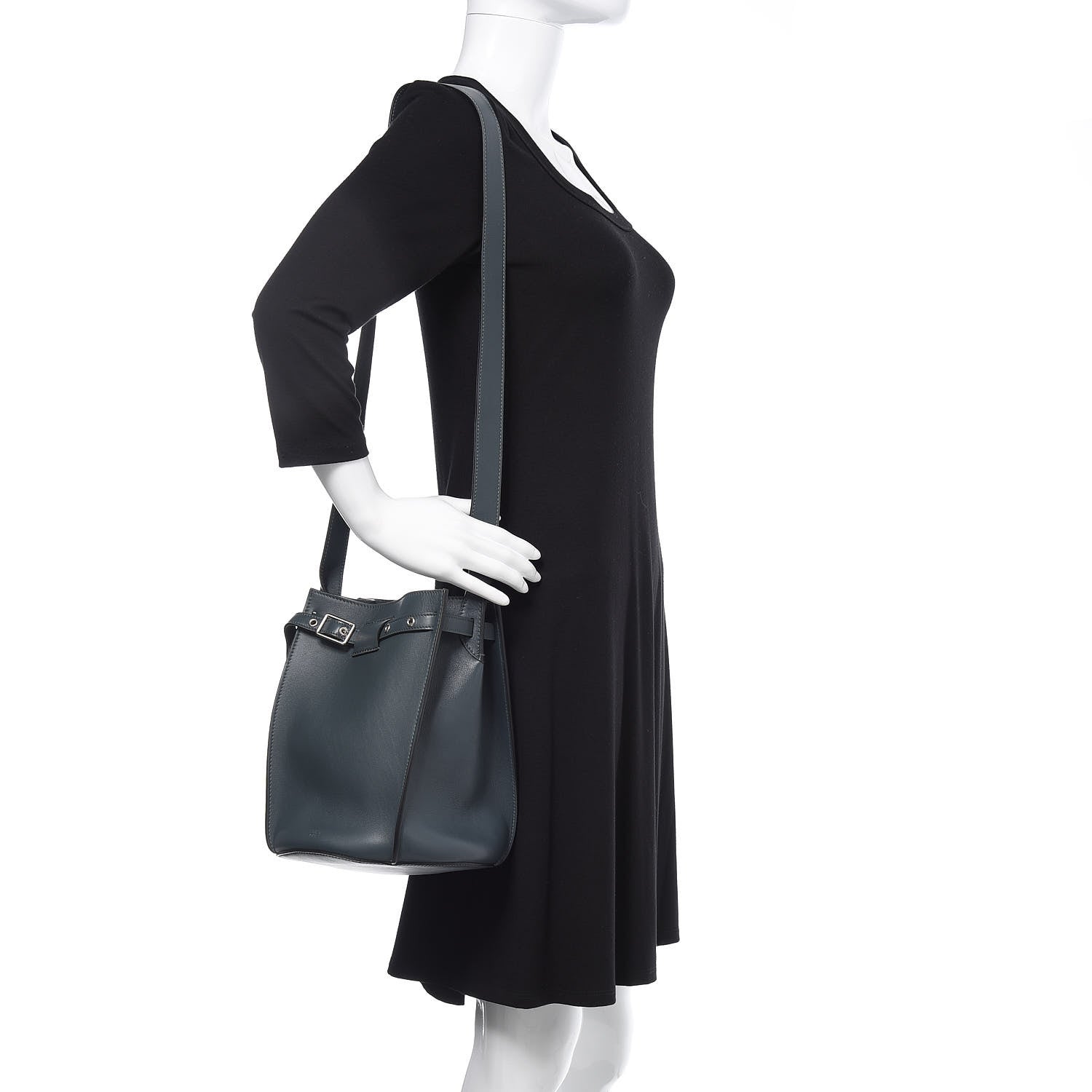 Celine Smooth Calfskin Long Strap Big Bucket Bag Slate 2 of 10