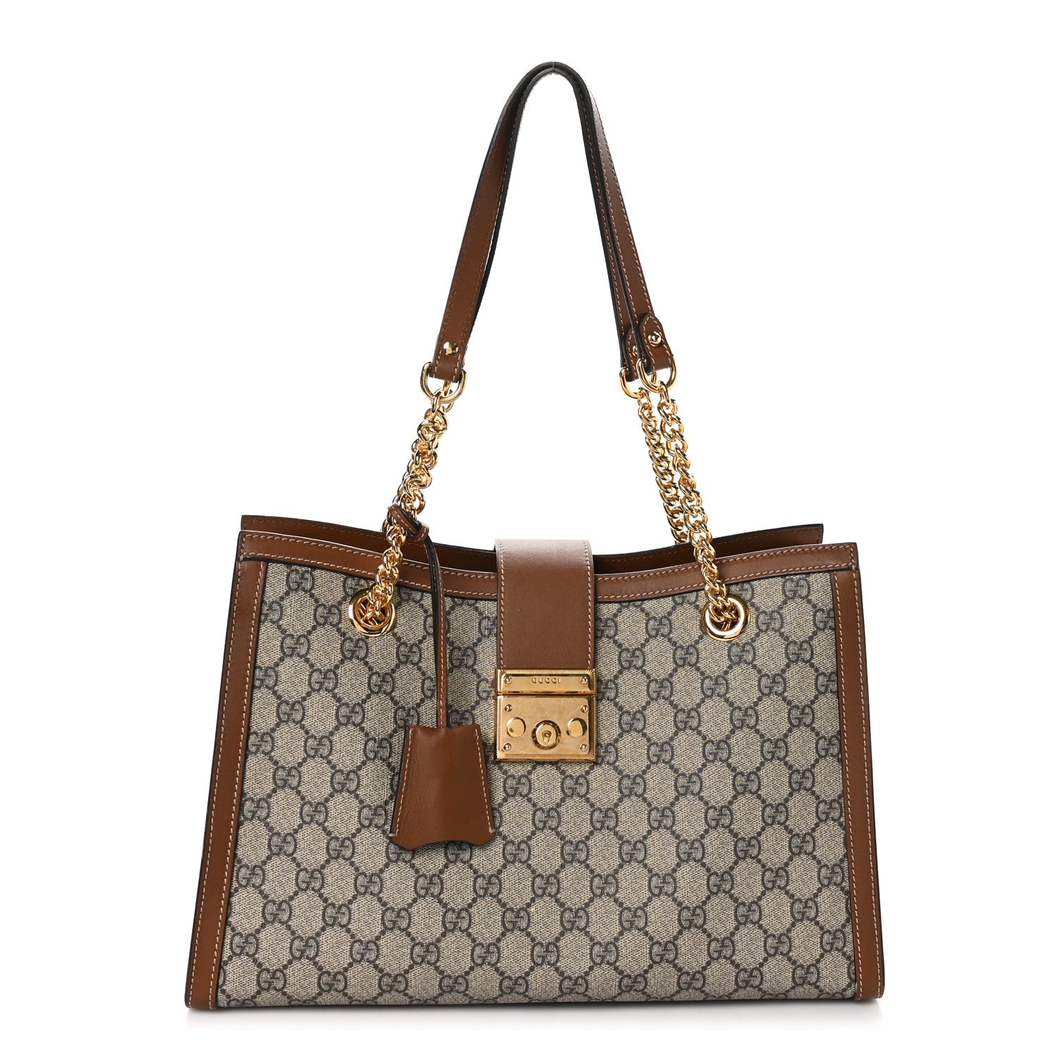 Gucci GG Supreme Monogram Medium Padlock Tote Beige Cuir 1 of 11