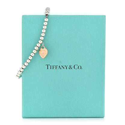 Tiffany Sterling Silver 18K Rose Gold Return to Tiffany Heart Bead Bracelet 6 of 6