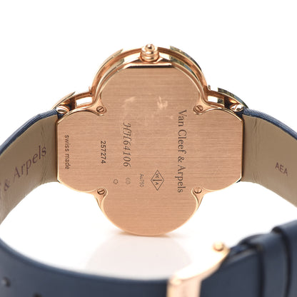 Van Cleef & Arpels 18K Rose Gold Satin Diamond Bezel Onyx 40mm Alhambra Talisman Quartz Watch 4 of 7