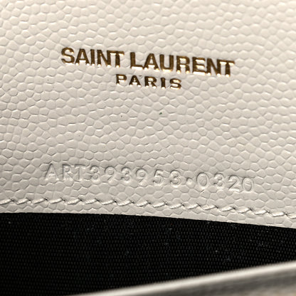 Saint Laurent Grain De Poudre Matelasse Chevron Monogram Envelope Chain Crema Soft 7 of 10