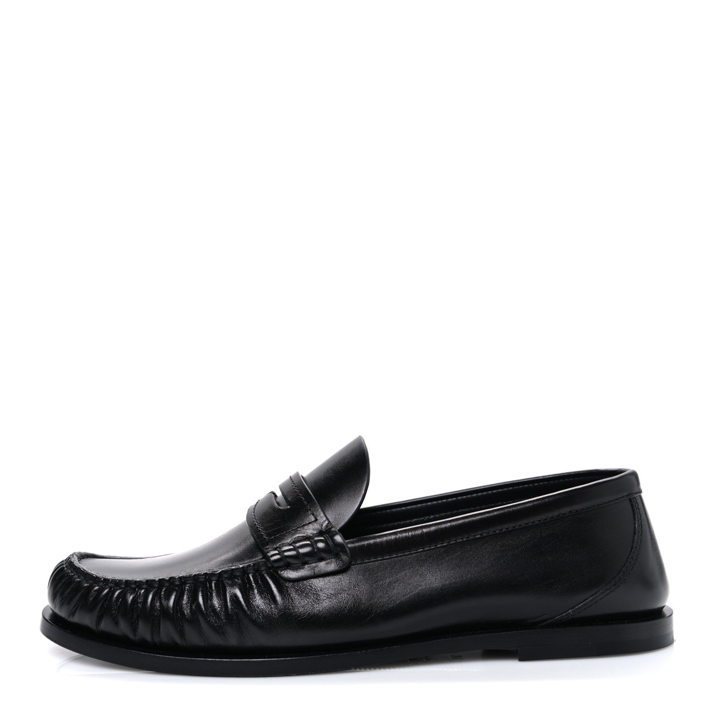 Calfskin Penny Loafers 38 Black