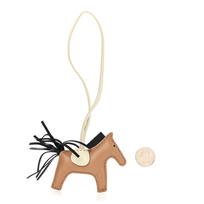 Hermes Milo Lambskin Grigri Rodeo Bag Charm PM Chai Black Craie 2 of 5