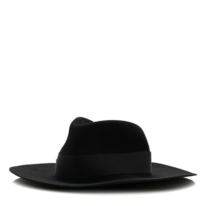 Hermes Rabbit Felt Faubourg Brides De Gala Hat 58 Black 1 of 9