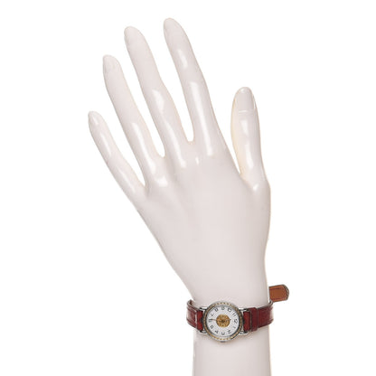 Hermes Stainless Steel Ostrich 23mm Sellier Quartz Watch Rouge 2 of 14