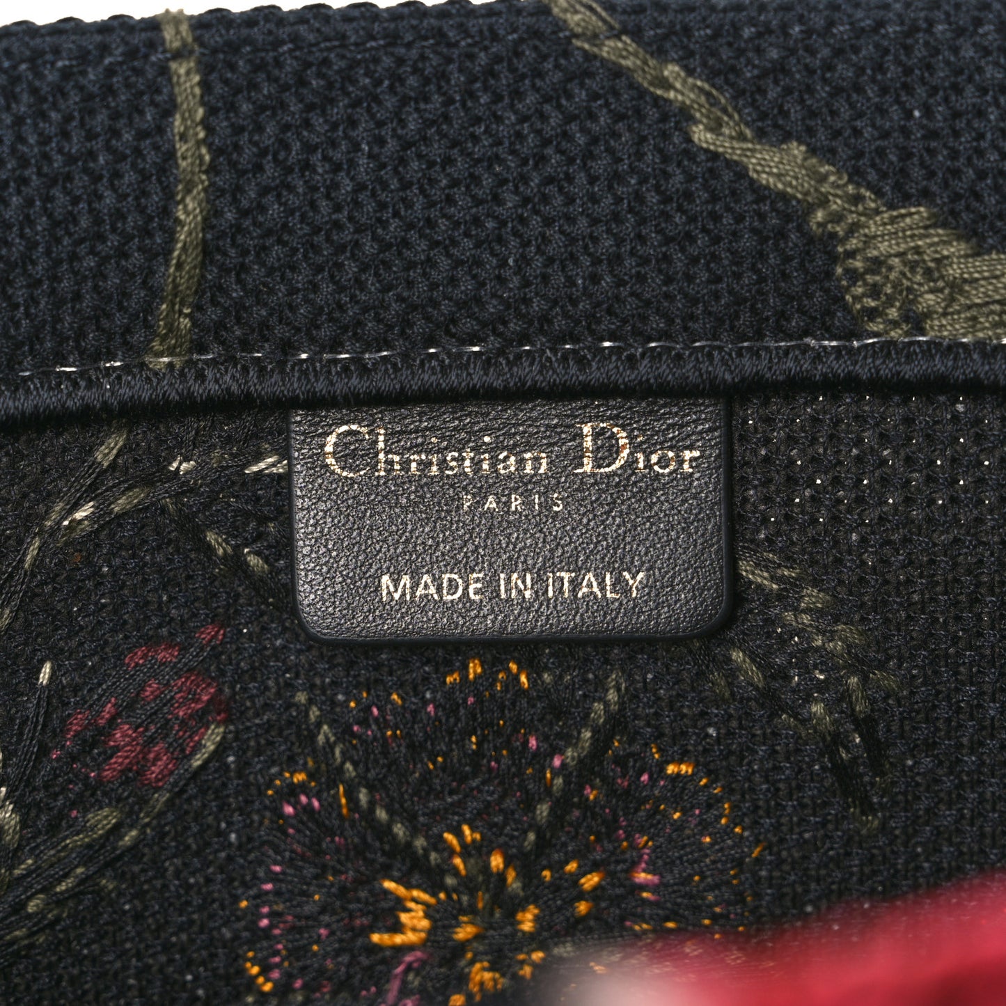 Canvas Embroidered Large Jardin d'Hiver Book Tote Black Multicolor