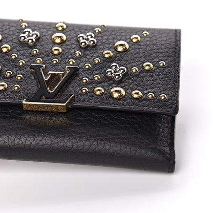 Louis Vuitton Taurillon Studded Sol Capucines Compact Wallet Black 9 of 12