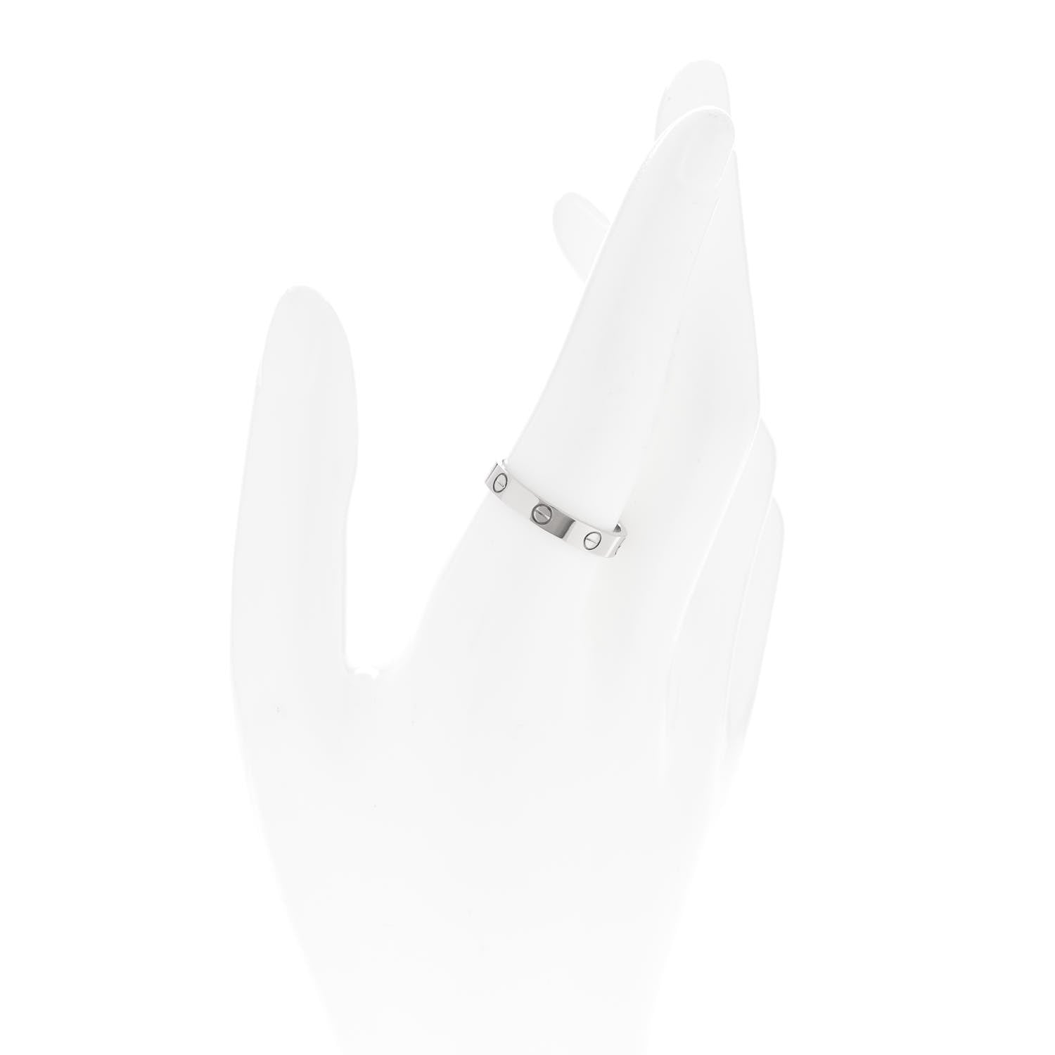 Cartier 18K White Gold 3.5mm LOVE Wedding Band Ring 60 9 2 of 6