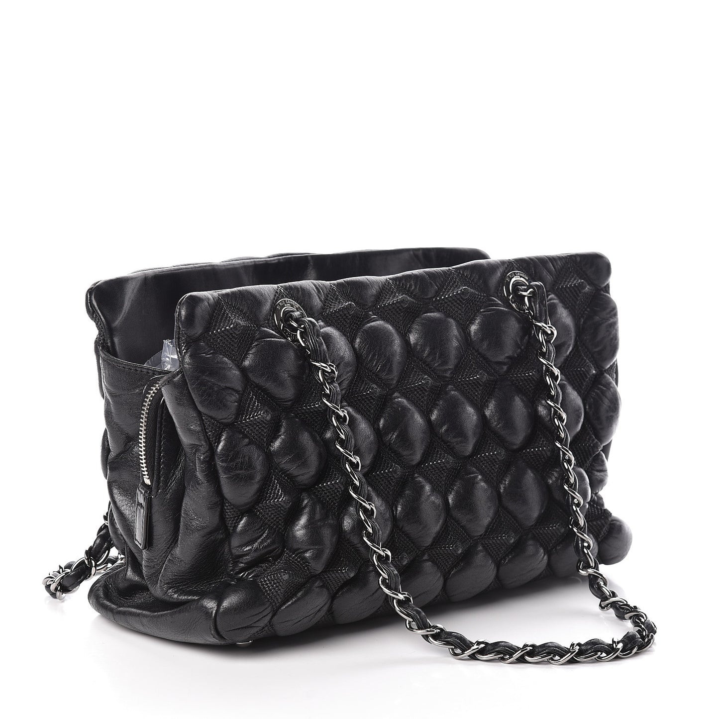 Lambskin Quilted 3D Point Tote Black