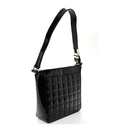 Chanel Patent Quilted Small Chocolate Bar Shoulder Bag Black 3 of 10