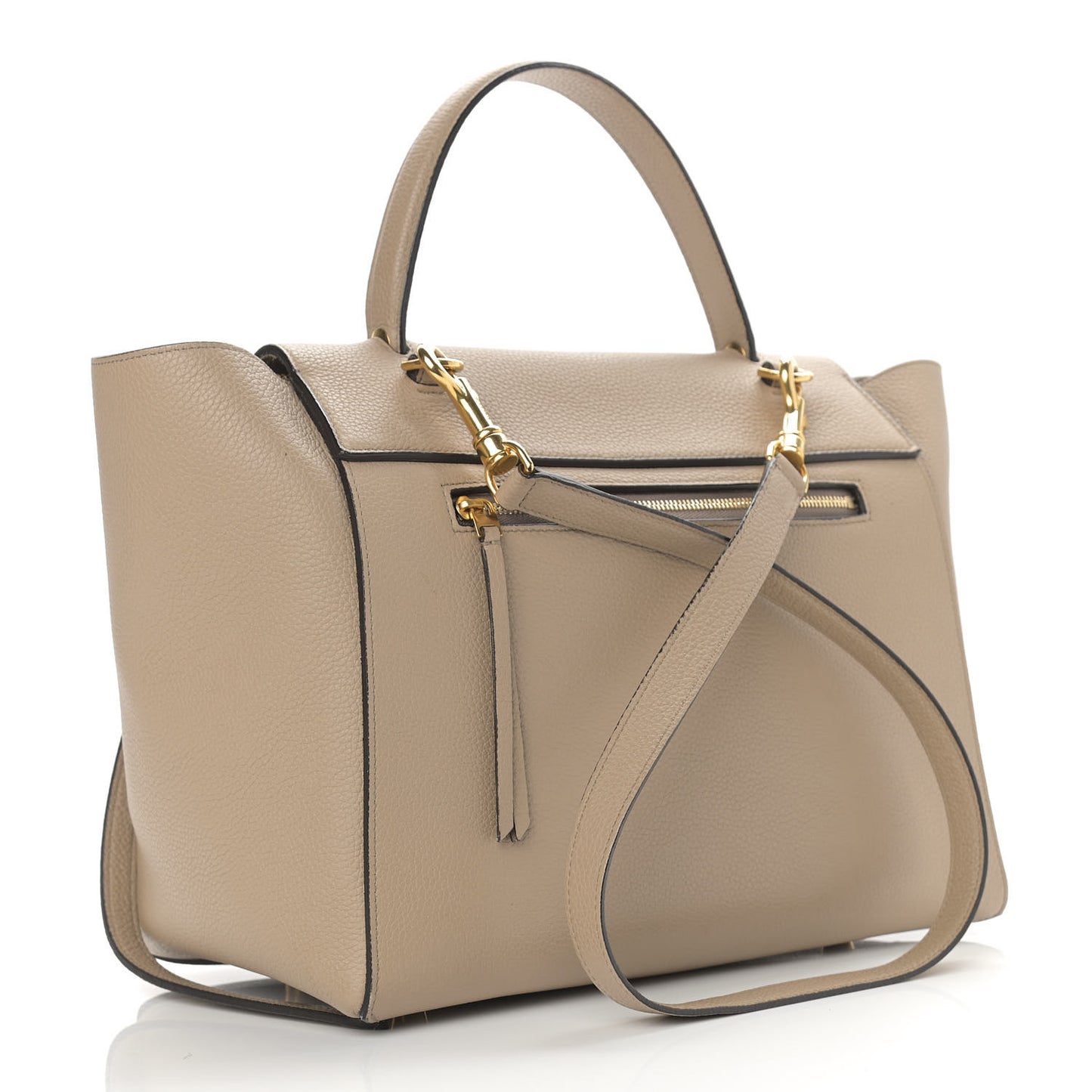 Drummed Calfskin Mini Belt Bag Light Taupe