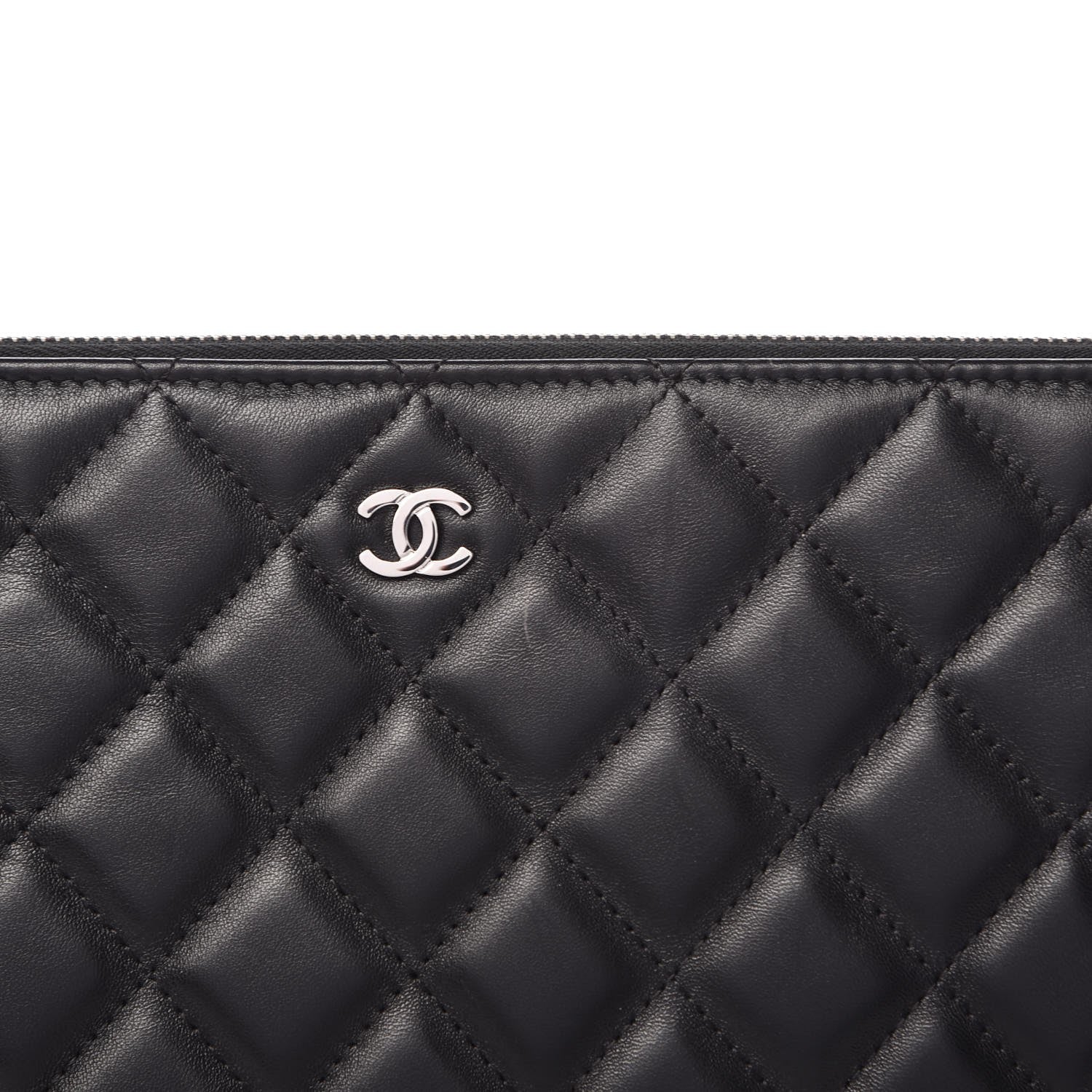 Chanel Lambskin Quilted Medium Cosmetic Case Black 8 of 9