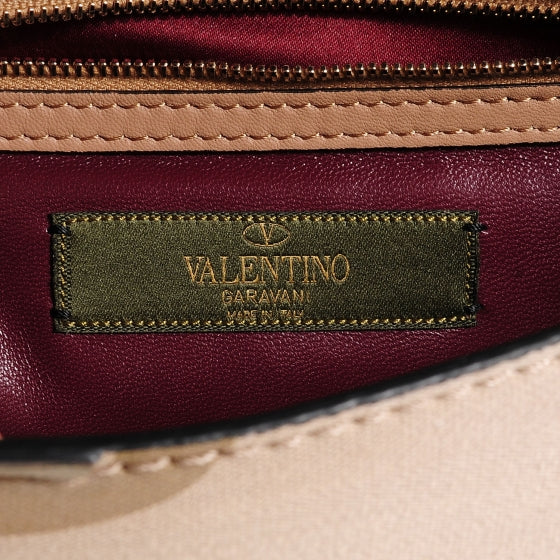 Valentino Garavani Nappa Canvas Camouflage Medium Glam Lock Rockstud Flap Green 7 of 8