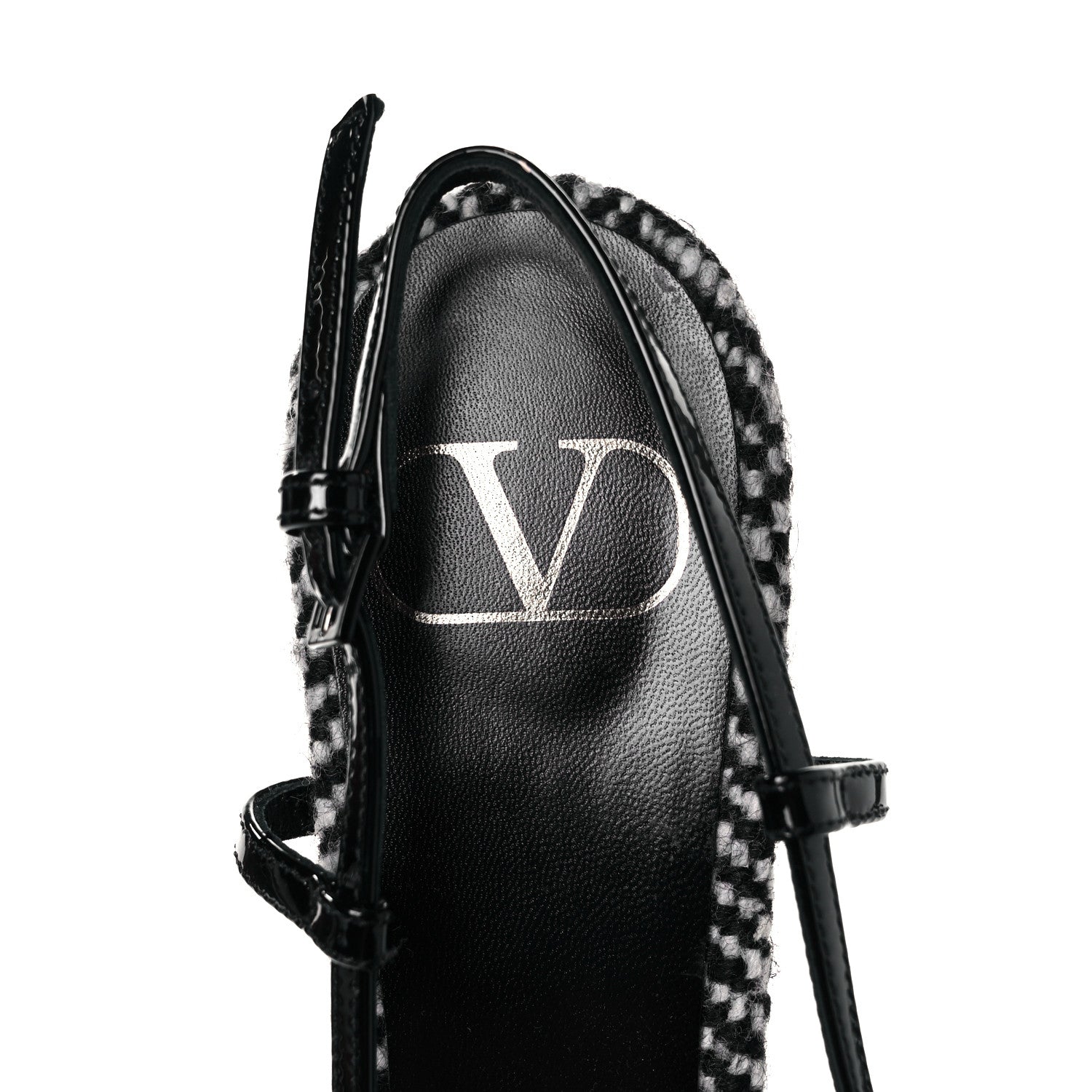 Valentino Garavani Tweed Signature Vlogo Slingback 80mm Pumps 38.5 Black 7 of 10