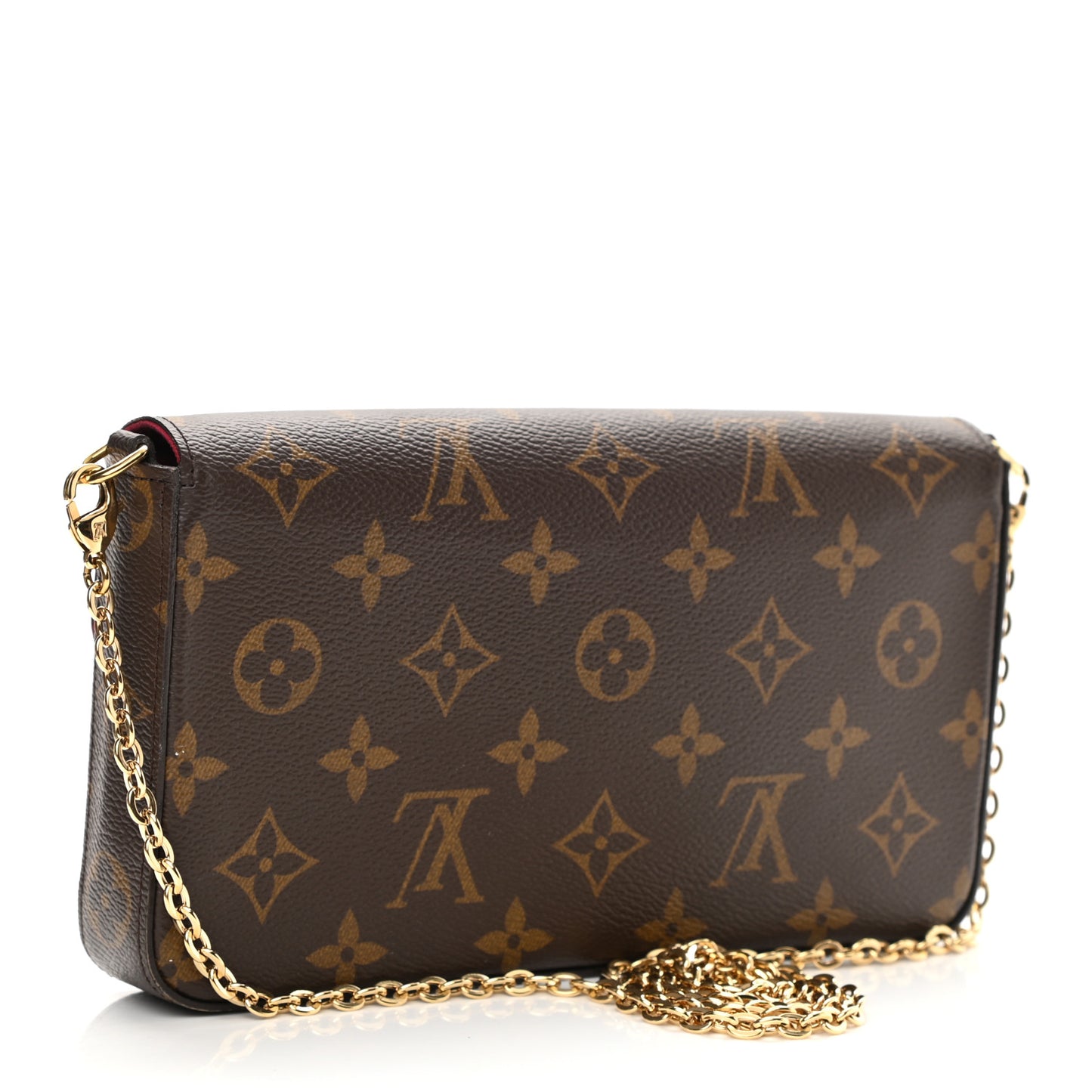 Monogram Pochette Felicie Chain Wallet Fuchsia