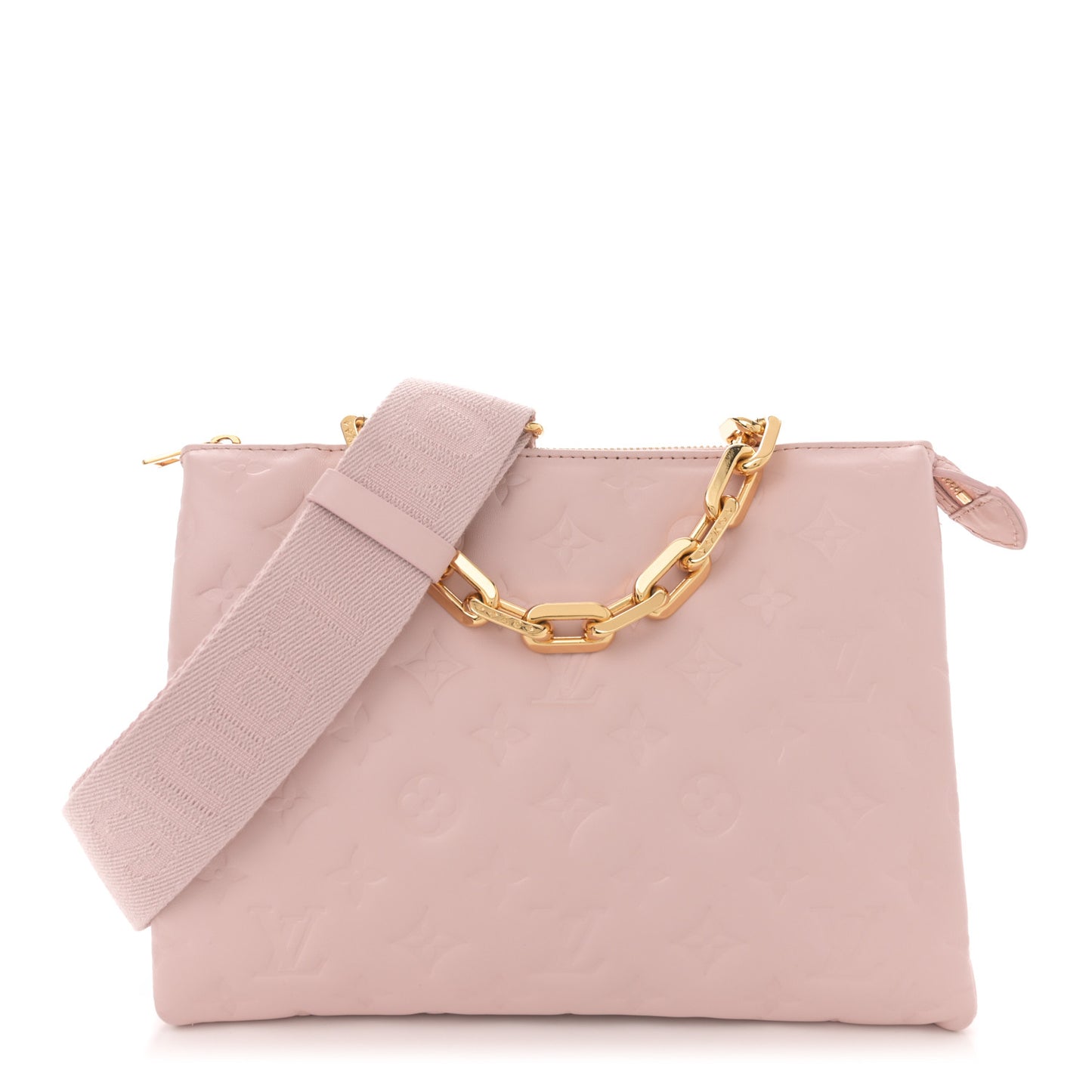 Lambskin Embossed Monogram Coussin PM Rose Rose