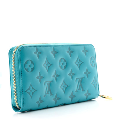 Louis Vuitton Lambskin Embossed Monogram Coussin Zippy Wallet Turquoise 3 of 8