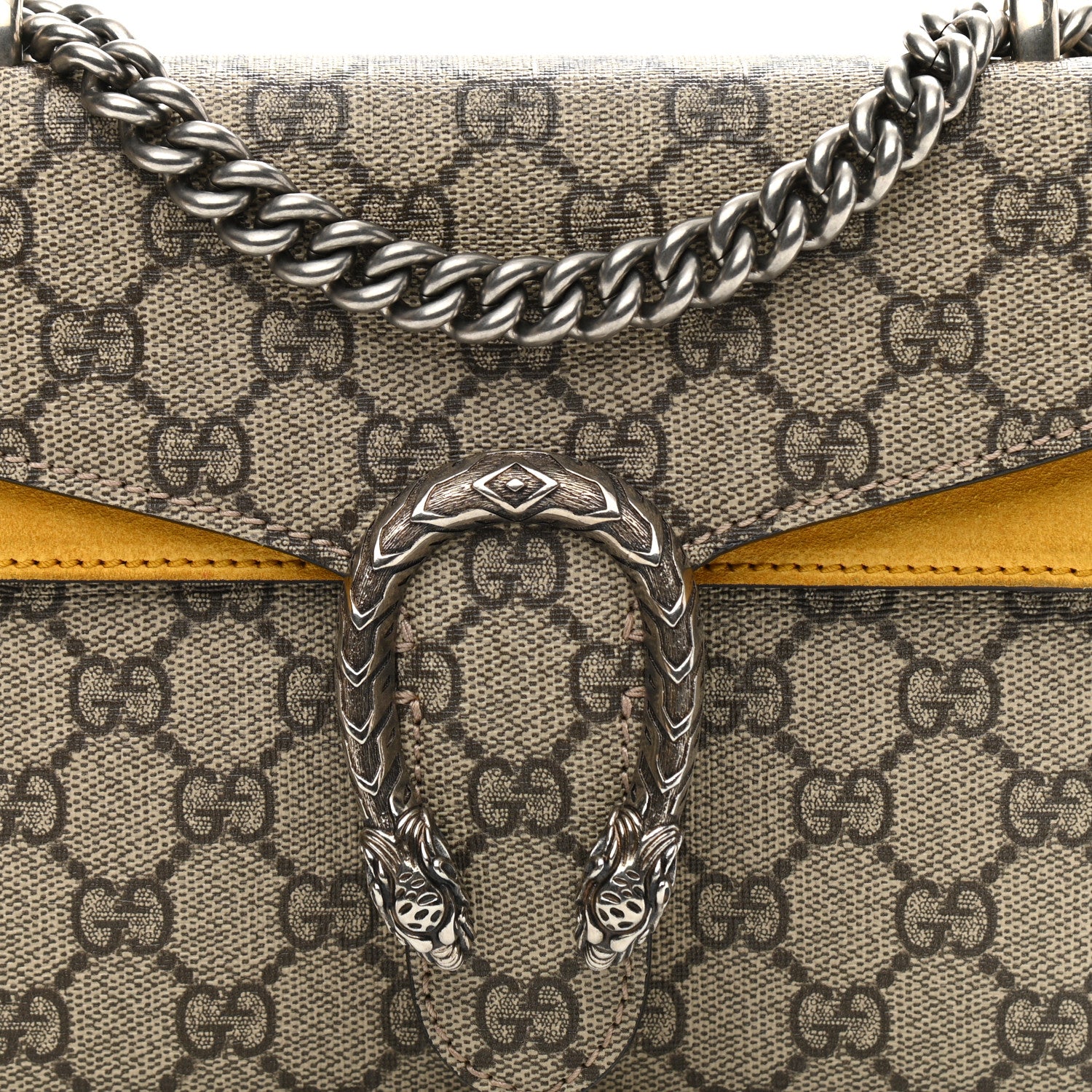 Gucci GG Supreme Monogram Mini Dionysus Shoulder Bag Yellow 7 of 8