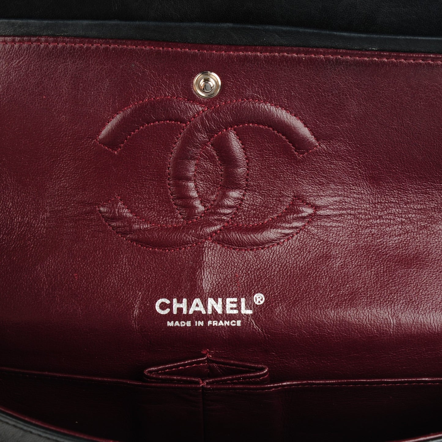 Lambskin Quilted Medium Double Flap Black