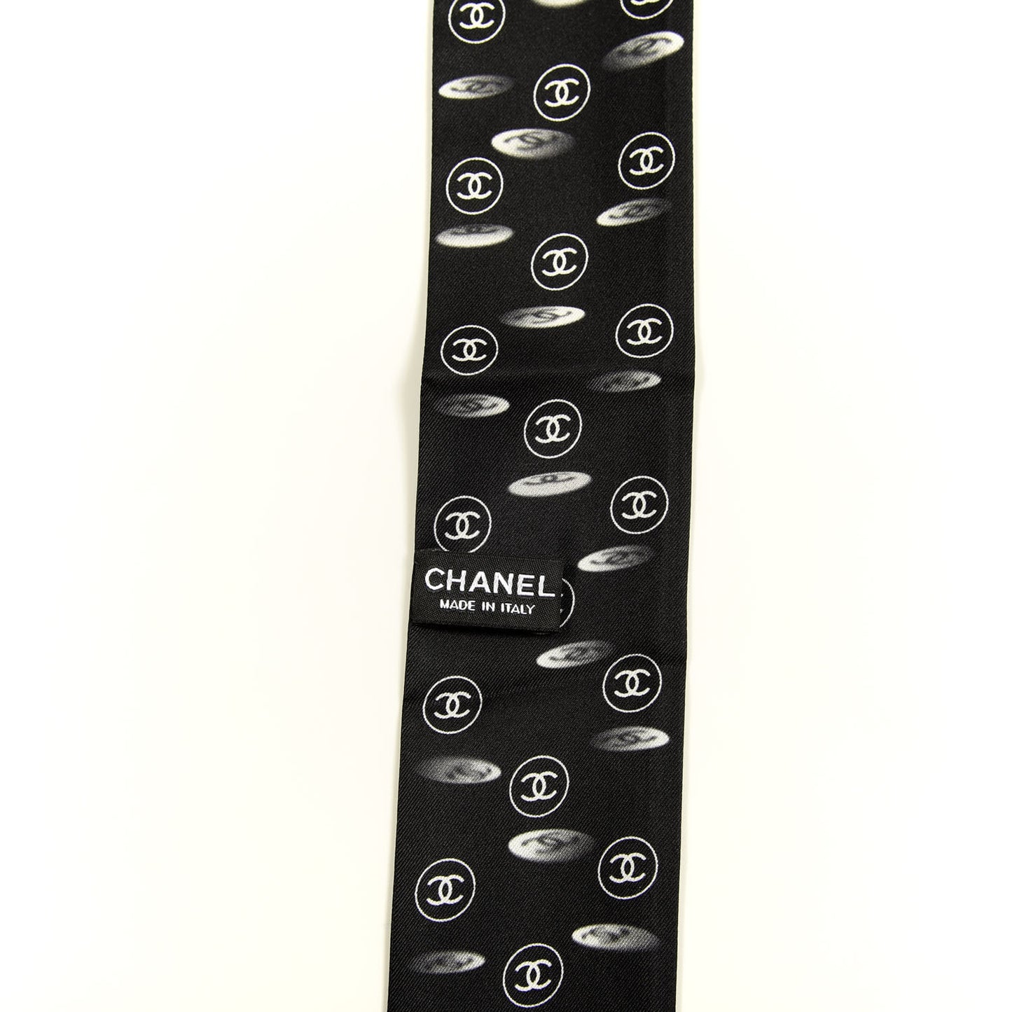 Silk CC Slim Bandeau Scarf Black