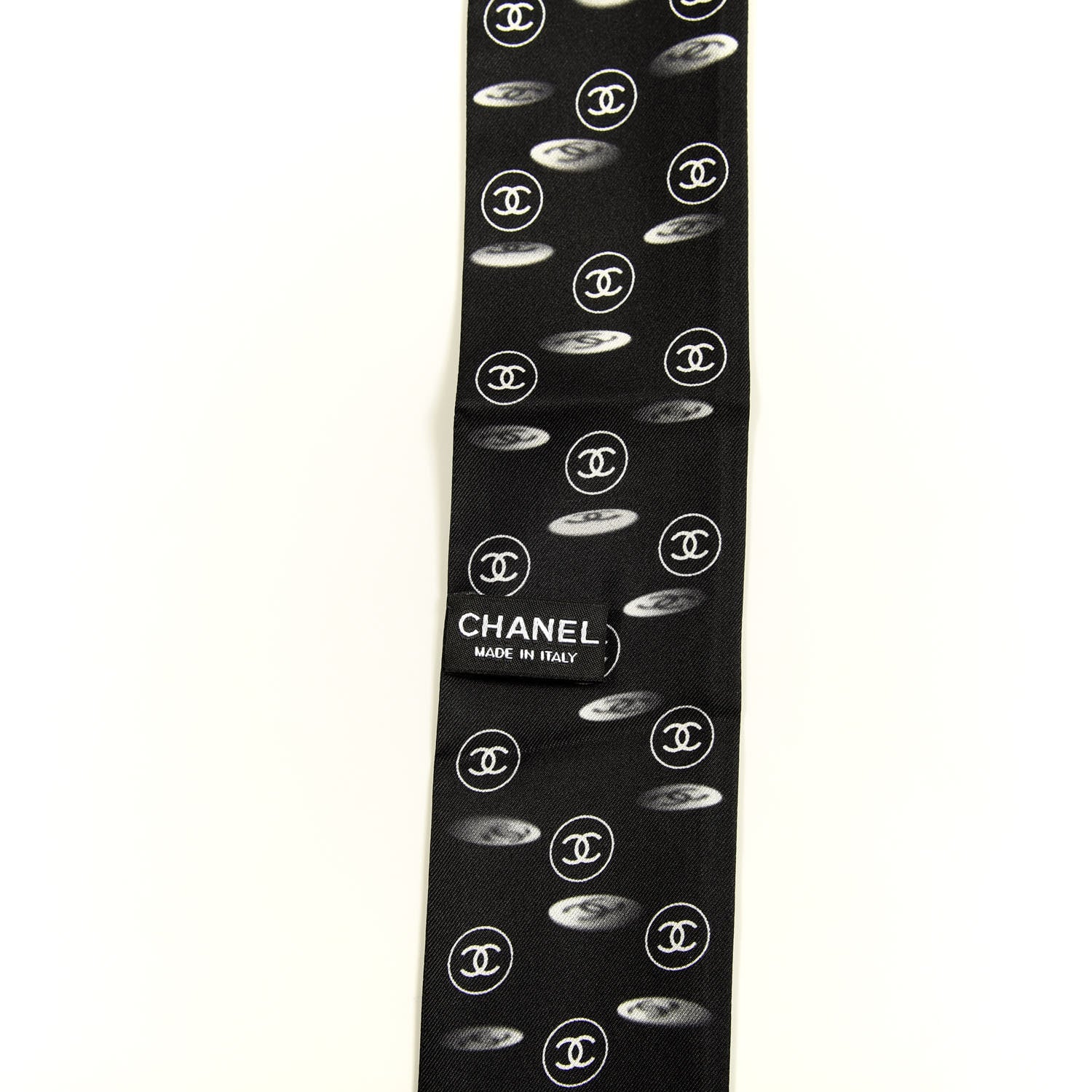 Chanel Silk CC Slim Bandeau Scarf Black 3 of 3