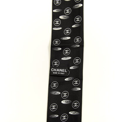 Chanel Silk CC Slim Bandeau Scarf Black 3 of 3