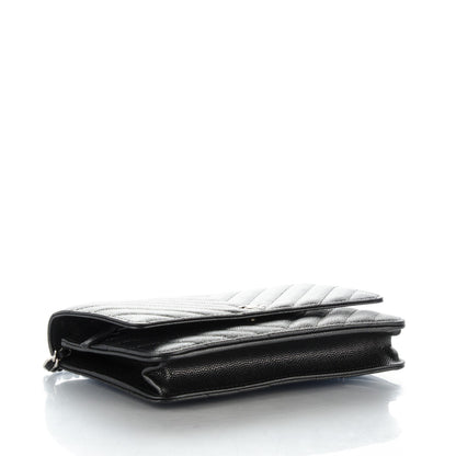 Chanel Caviar Chevron Wallet On Chain WOC Black 4 of 8