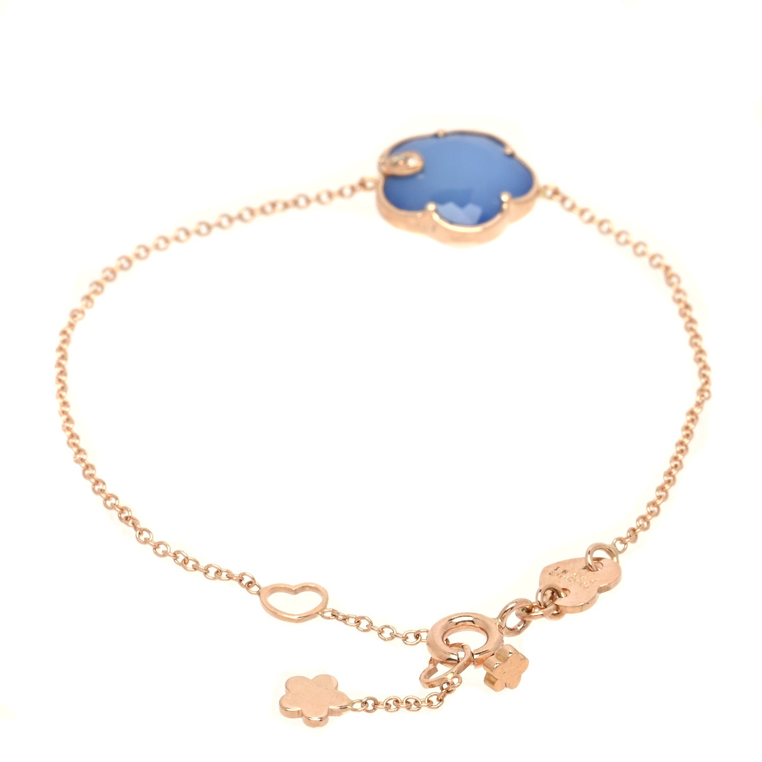 Pasquale Bruni 18K Rose Gold Diamond Lapis White Agate Doublet Petit Joli Bracelet 2 of 6