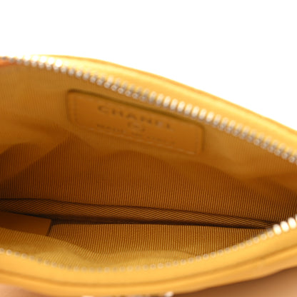 Chanel Calfskin Chevron Quilted Tassel Small Cosmetic Case Yellow 5 of 7