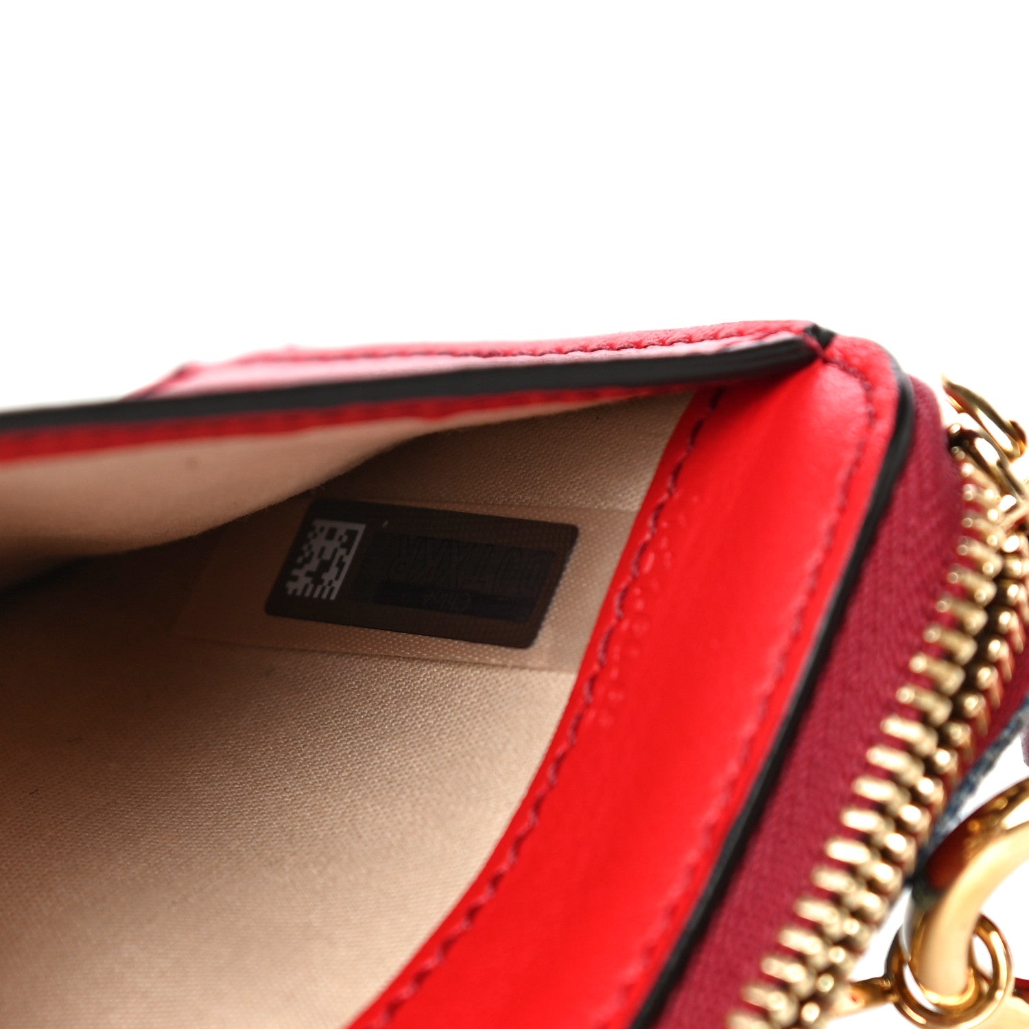 Chloe Calfskin Denim Alphabet Purse Wallet Blue Red 10 of 13