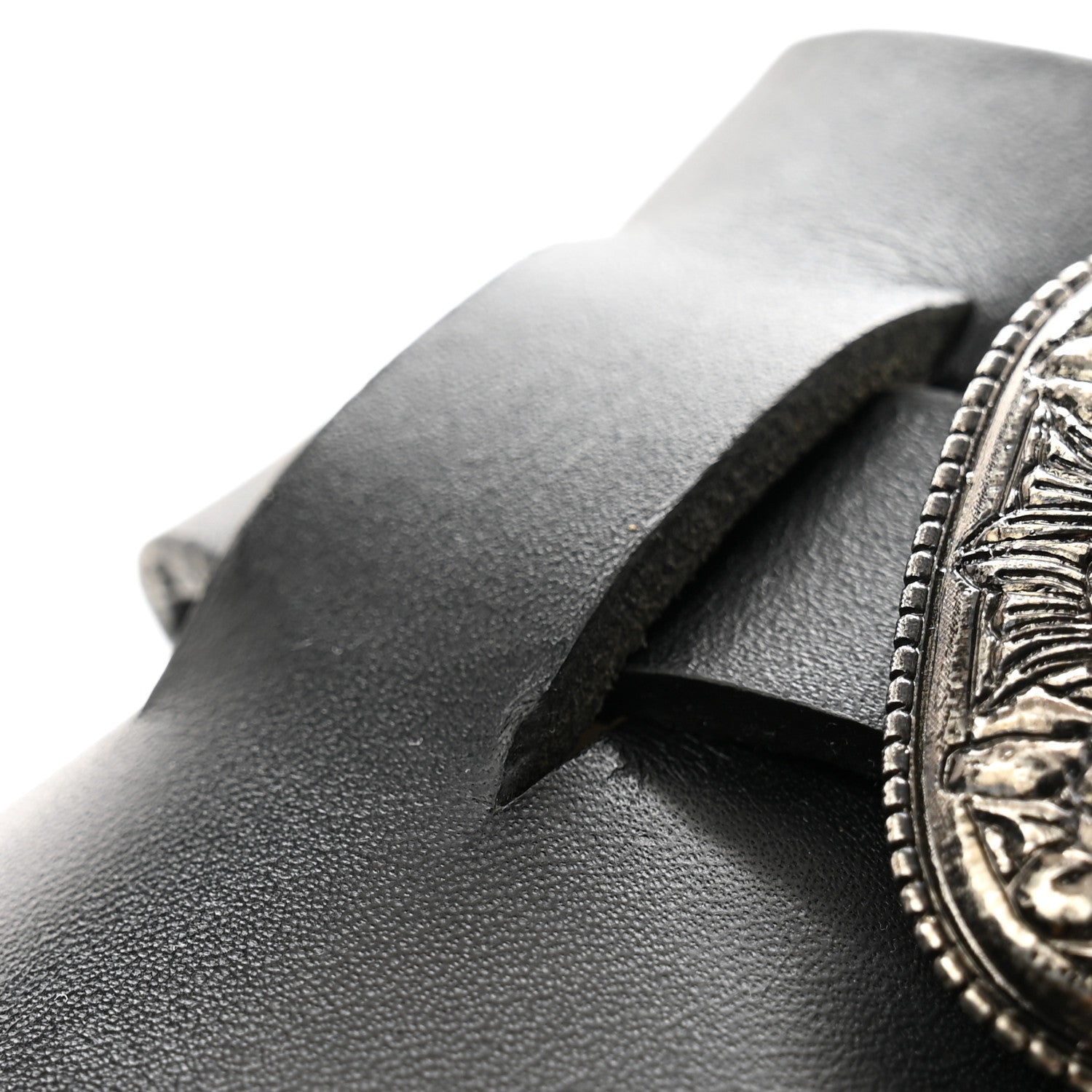 Saint Laurent Calfskin Buckle Jimmy Clog 38.5 Black 10 of 11