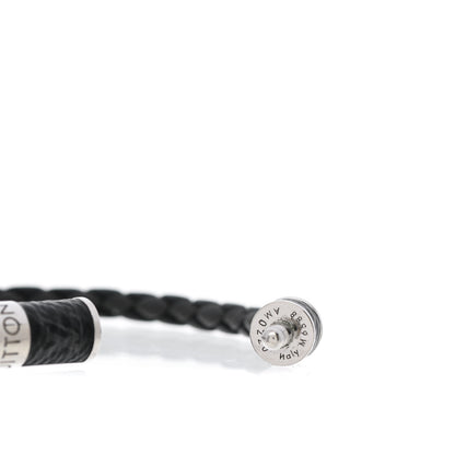 Louis Vuitton Calfskin Monogram Eclipse Braided Bracelet 19 Black 4 of 5
