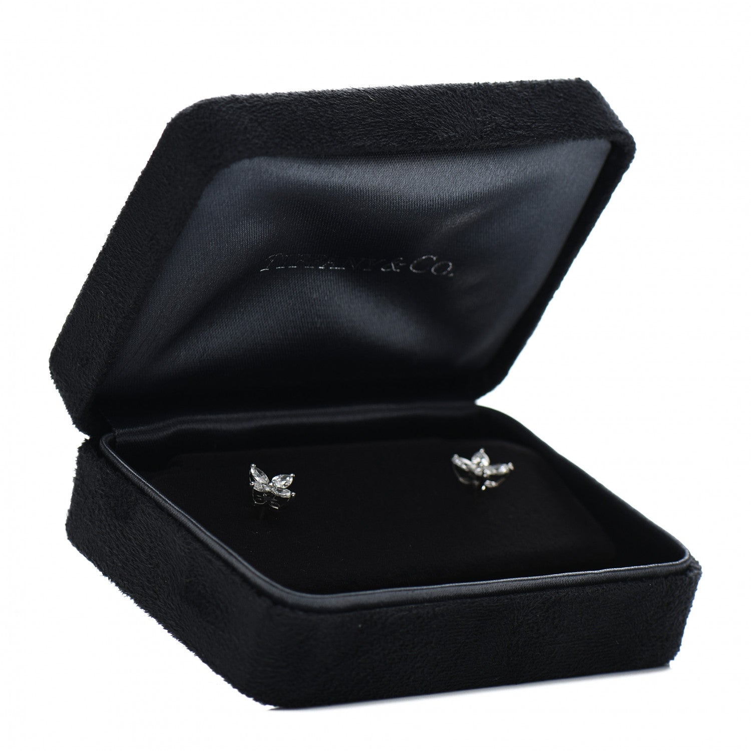 Tiffany Platinum Diamond .64ct Small Victoria Earrings 5 of 5